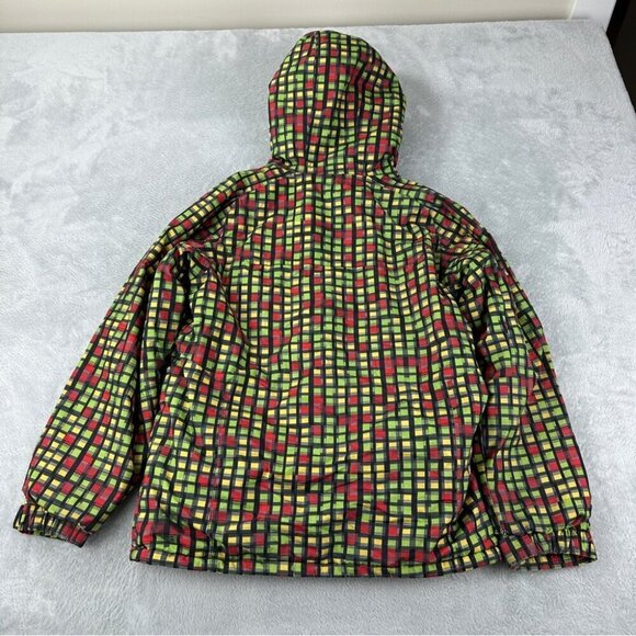 Burton Snowboarding Dryride Full Zip Up Plaid Jacket Size Large 10-12 US - Picture 4 of 15